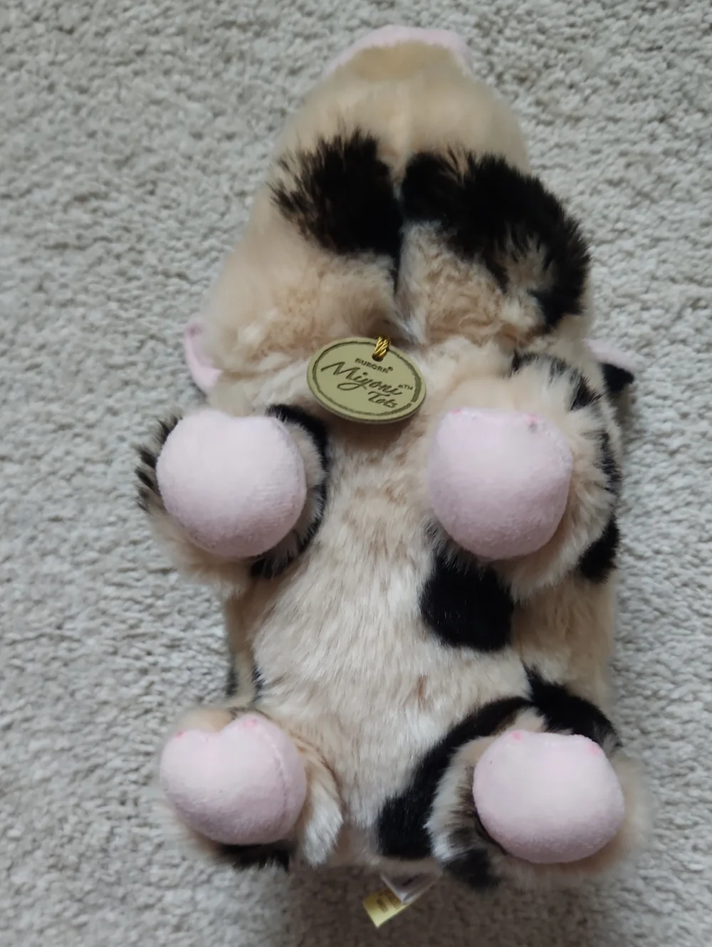 Miyoni Tots Pig Plush Stuffed Animal 10 Inch Black And Tan Like New